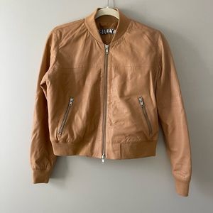 Light brown genius leather bomber jacket